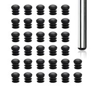 Spldsun 32 Pièces Embout Bouchons pour Tube de Chaise de Rond Noirs Embout Entrant Rond, pour Remplacement Ferrures Pieds Chaises de 19 mm de Diamètre Extérieur
