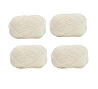 Spldsun 4 Pezzi T-Shirt Filati Tessuto Filato, Filati Maglieria All'Uncinetto, Filato per Tessitura All'Uncinetto, per Tessitura Cesti di Filati All'Uncinetto(Bianco latte)