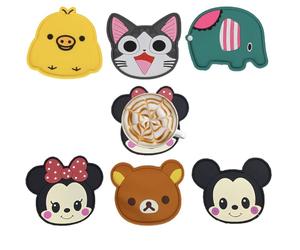 Spldsun 6 pièces sous-Verres en Silicone, Mignons sous-Verres en Silicone, sous-Verres Décoratifs en Verre, pour Tasses à thé, Tasses à café, Tasses à Boissons (Silicone)