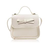 Spldsun Mini Mignonnes Sac Princesse, Mini Sac à Main avec Nœud Papillon, Mini Sac à Bandoulière Corps Croix, pour Enfants 1 à 3 Ans (Beige)