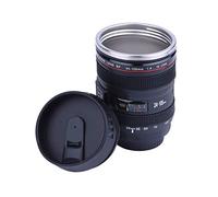 Splend Camera Lens Tasse à Café, Gobelet en Acier Inoxydable Tasse de Voyage étanche Tasse de Thé Bouteille d'eau avec Couvercle et Cuillère(Five Dynasties-(Le Noir))