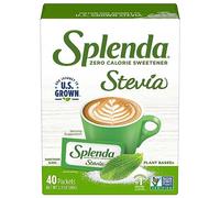 SPLENDA Édulcorant naturel Stevia: sans calories, substitut de sucre naturel sans arrière-goût amer. Sachets granulés à portion individuelle 40Ct (paquet de 1)