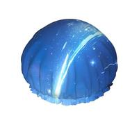 Splendid Bonnet de douche réutilisable pour femme avec double couche élastique pour le bain des cheveux longs