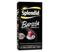 Splendid Café Espresso Barista Capsules Aluminium Intensité 13 Grains Arabica et Robuste Arôme Puissant et Corsé avec Notes de Chocolat et Caramel Compatible avec Machines Nespresso - 10 Capsules