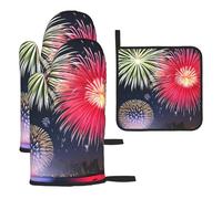 Splendid Fireworks Lot de 3 gants de cuisine et grille à casseroles pour soulever les couvercles de casseroles dans la cuisine, le four à micro-ondes, le four, etc.