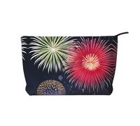Splendid Fireworks Trousse de maquillage en velours côtelé pour femme avec fermeture éclair, convient pour les voyages et le rangement quotidien des produits cosmétiques, noir, taille unique