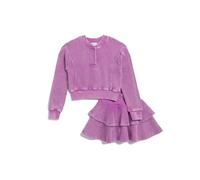 Splendid Playful Perry Long-Sleeve Top and Ruffle Skirt Set Ensemble Jupe, Violet Vif, 2 Fille