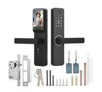 Splenssy Serrure Intelligente avec Caméra Grand Angle de 120° et Sonnette Intelligente, Serrure de Porte avec Empreinte Digitale, Contrôle à Distance par App, Serrure de Sécurité Wifi pour Portes de