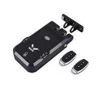 Splenssy Verrou de porte intelligent, serrure de porte électronique sans fil invisible sans clé, avec 2 clés de télécommande, design tactile intérieur, sans trou de verrouillage