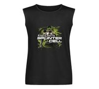 Splinter Cell Sam Fisher Mens Black Sleeveless T-Shirt Graphic Tee Printed Unisex Vest Tank Tops Shirt M
