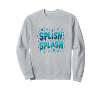 Splish Splash Gouttes d'eau pour s'amuser l'été Sweatshirt, Unisexe pour Adultes, Gris Chiné, M