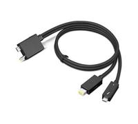 Split Cable - Câble Thunderbolt - USB-C/jack d'alimentation CC pour USB-C, Slim Tip - Thunderbolt 4 - 70 cm - noir - pour ThinkCentre M75t Gen 2 11W5