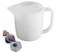 Split Color Mixing Cup - 500 ml Reusable Fluid Art Split Cups | Silicone Split Ppouring Cup with Handle And 4 Channels Reusable Resin Mixing Cup For Students