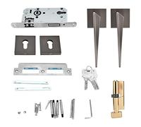 Split Door Lock Handle Kit | Modern Security Lockset for Bedroom/Bathroom/Office Doors | Zinc Alloy & Copper Core, 35-50mm Thickness