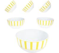 Split jaune rayé 6x bol à céréales Ø14cm 400ml porcelaine 6 pers bol à dessert rayé