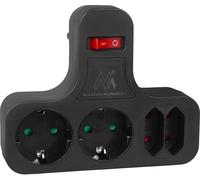 Prise quadruple interrupteur Maclean stable MCE224 G/B