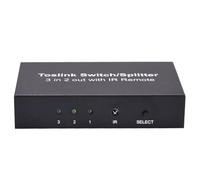 Splitter audio optique - Switch 3 en 2 Out, sélecteur numérique | Tableau de distribution, adaptateur de sortie multi-entrées pour systèmes AV, contrôle du centre de données, présentation