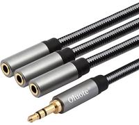 Splitter Cable for Headphones,TRS 3.5MM Male to 3 Ports TRS 3.5MM Female Stereo Y Audio Extension Cable for Speaker,Car,Smartphone,MP3,PC,Tablet (1.5M)