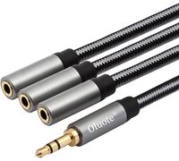 Splitter Cable for Headphones,TRS 3.5MM Male to 3 Ports TRS 3.5MM Female Stereo Y Audio Extension Cable for Speaker,Car,Smartphone,MP3,PC,Tablet (0.3M)