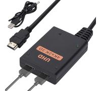 Splitter du câble HD - Hub de l'adaptateur 1 à 2 | Connecteur vidéo audio à double sortie pour affichages 4K, duplication de moniteur, distribution du signal, configuration du théâtre domestique, stat