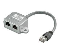 Goobay Adaptateur réseau RJ45 Y CAT 5 1x mâle - 2x femelle argent métallisé