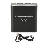 Splitter Gigabit, connectivité à Double Appareil, Portée étendue, Vitesse Ultra-Rapide, Séparateur de Réseau en Alliage en Aluminium de 1 à 2, Prend Charge 1000 Mbps, connectivité Transparente,