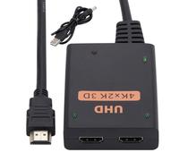 Splitter HD pour TV - Dispositif de distribution vidéo 110g, Adaptateur HD 4K, Distributeur vidéo audio Ultra Fast Processing Distributeur Hub | Système de connexion à double moniteur pour la configur