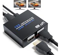 Splitter HDMI 1 Entrée 2 Sorties Répartiteur HDMI 1x2 4K Switch Commutateur HDMI 1 in 2 Out pour Deux Ecrans Plug & Play Adaptateur Miroir pour TV, Jeux, PS3/PS4, Lecteur Blu-Ray Fire Stick
