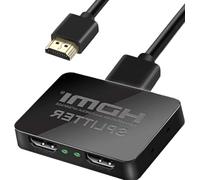 Splitter HDMI 1 entrée 2 Sorties, répartiteur HDMI 4K 3D 1080P 1 à 2 Voies pour Deux moniteurs, câble répartiteur HDMI 1x2 pour MacBook, Xbox, PS3/4, Lecteur Blu-Ray Roku