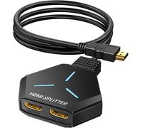 Splitter Hdmi 2 Sorties Simultanées Pour Double Ecran, 4K @ 60Hz 2160P 1440P 1080P Hdcp 3D Repartiteur Hdmi 1 Entree Compatible Avec Pc Ordinateur Portable Ps4 Ps5 Tv Box Projecteur[Q282]