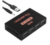 Splitter HDMI 4K 1 Entrée 4 Sorties, Répartiteur HDMI 1x4 Compatible 4K@30Hz/3D/HDCP 1.4, Multiprise pour PS5, TV, Moniteur, Projecteur, Enseignement, Conférence, Home Cinéma