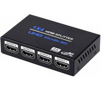 Splitter HDMI 4K Répartiteur HDMI 1 Entrée 4 Sorties V1.4 Alimenté 1x4 Ports Box Supporte 3D HDCP Duplicate/Mirror 4 écran pour Box PS4 PS3 Blu-Ray HDTV STB DVD Projecteur