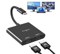 Splitter HDMI, USB C vers Dual HDmi Adapter 4K@60Hz, Switch Hdmi 2 Sorties, USB C to hdmi Splitter Extended Display pour Ordinateurs Portables, Tablettes, etc (Seul HDMi 4K@60HZ Ou Deux HDmi 4K@30Hz)