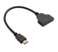 Splitter HDMl, Mâle vers Double Femelle Sorties Prise, Doubleur Multiprise 2 Sorties, Commutateur, 2 en 1, 2 Ports, Projecteurs Home Cinéma Bureau, Moniteurs LCD, 30cm