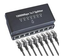 Splitter Internet - Distributeur de câbles Ethernet à 8 ports | Scalattres de réseau de ports | 1000 Mbit/S Adaptateur Plug and Play Extender portable pour bureau ou montage mural | Extension