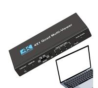 Splitter multi-écran | Adaptateur d'écran TV-4 en 1 4K multi-affichage numérique pour la de la sécurité de la salle de conférence de configuration du jeu