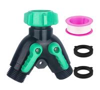 Splitter per tubo d'acqua-adattatore di rubinetto pesante in fibra di nylon da 3/4 pollici con valvole di chiusura a doppia chiusura | Hose Y Splitter | Connettore da giardino impermeabile a 2 vie per