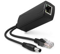 Splitter PoE 48V vers 12V 1.2A 15W Adaptateur pour Caméras IP 10/100Mbps | Convertisseur PoE 48V Vers 12V 1.2A 15W, 10/100Mbps, Connecteur 5.5x2.1mm Plug and Play Idéal pour Caméra IP Sécurité