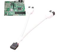 Splitter USB 2.0 à 9 broches à double 9 broches pour carte mère - câble blindé 1 à 2 avec tresse | câble d'extension cuivre de haute qualité 17 x 10 x 3 cm pour hub de synchronisation de données 70