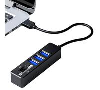 Splitter USB - 3,35 x 0,79 pouces, adaptateur multiport, répartiteur de concentrateur, longue durée, prolongateur de port pour appareil photo, lecteur de cartes, imprimante, unité