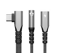 Splitter USB C, adaptateur pour casque USB C, adaptateur jack casque pour casque USB C 2 en 1, plug and play à charge rapide 60 W, adaptateur jack casque pour smartphone, maison, voyage