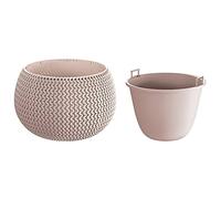 Splofy Bowl pot rond en plastique avec réservoir en couleur mocca 29 (L) x 29 (l) x 19 (H) cm