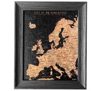 Splosh - Carte de voyage de l'Europe avec 100 épingles en 2 couleurs pour marquer vos aventures passées et futures - Carte de l'Europe pour planifier votre voyage - Noir