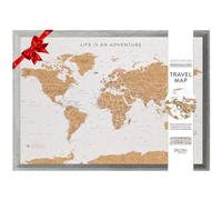 Splosh Carte du Monde de Voyage en Liège à Épingler - Grand Gris