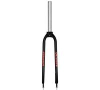 splumzer 1-1/8" 26/27.5/29" Fourche VTT en Alliage d'Aluminium avec Frein à Disque Rigide, 28.6mm Tube Droit sans Filetage Fourche Avant de VTT Superlight (Rouge, 26 Pouces)