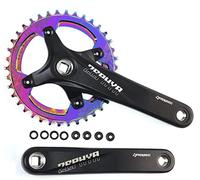 splumzer Pédalier Carré de Vélo de Montagne 170mm avec Plateau 104 BCD 32/34/36/38T, Manivelle VTT en Alliage D'aluminium étroit et Large CNC Boulons de Plateau Ronds (Couleur, 36T)
