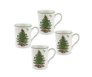 Spode Arbre de Noël S/4 TASSES 12OZ