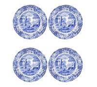 Spode Lot de 4 assiettes à déjeuner italiennes bleues (assiettes bleues, blanches de 22,9 cm)