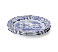 Spode Assiettes à dîner italiennes bleues - Lot de 4 (assiette à dîner de 10,5 pouces) (assiette à dîner bleue, blanche, 10,5 pouces)
