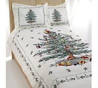 Spode Avanti Linens Collection Sapins de Noël Mélange de Polyester Ivoire King Size
